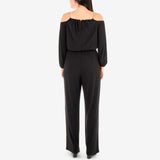 NY Collection Women's Cold-Shoulder Chain Jumpsuit