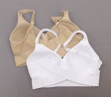 Rhonda Shear 2 Pack Mesh Back Molded Cup Bras White/ Nude Large