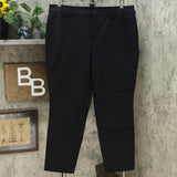 Denim & Co. Plus Size Double Weave Straight Leg Ankle Pants Black 18W