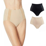 Rhonda Shear Women's 2 Pack Mesh Detail Panties Black/ Nude XL