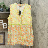 DG2 by Diane Gilman Women's Plus Size Mixed Print Button Down Tunic Top