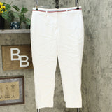 Tommy Hilfiger Womens Ribbon Trim Ankle Pants Bright White 10