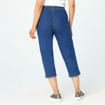 Denim & Co. Women's Pull On V-Yoke Crop Jeans