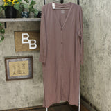 Cuddl Duds Women's Plus Size Softwear Stretch Button Front Maxi Cardigan