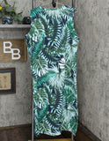 Denim & Co. Printed Jersey Sleeveless Midi Dress With Shrug