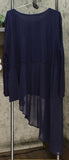 DG2 by Diane Gilman Women's Plus Size Dramatic Mixed Media Asymmetric Top