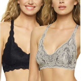 New Felina Women's 2 Pack Lace Bralettes With Modal Lining. 1247995 Large