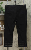 DG2 by Diane Gilman Stretch Crochet Lattice Hem Cropped Jeans