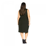 City Chic Trendy Women's Plus Size Satin Ruffled Wrap Dress