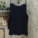 DG2 by Diane Gilman Women's Mixed Media Easy Tank Navy Plus 1X