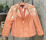 Colleen Lopez Women's Embroidered Faux Leather Jacket