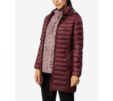 32 Degrees Women's Packable Hooded Down Puffer Coat Bourgogne XXL