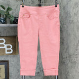 Belle by Kim Gravel Women's Petite Flexibelle Cuffed Jeans Pink 12P