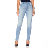DG2 by Diane Gilman Classic Stretch Denim 5 Pocket Jegging Chambray Small Tall