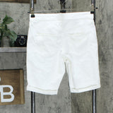 Universal Thread Women's High Rise Double Cuff Bermuda Jean Shorts White 0