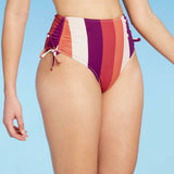 Shade & Shore Women's Cinch Side-Tie High Waist Extra Cheeky Bikini Bottom