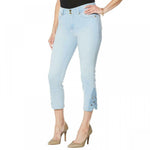 IMAN Women's City Chic 360 Slimming Crop Jeans With Crochet Lace Detail