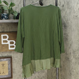 LOGO by Lori Goldstein Asymmetric Satin Hem Knit Top