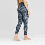 JoyLab Women's Floral Print High Waisted 7/8 Bungee Leggings