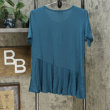 DG2 by Diane Gilman Sustainable Bamboo Crossover Peplum Top Teal XL