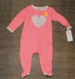 Just One You Made By Carter's Baby Girls' Dot Heart Footed Pajama