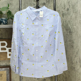 Lemon Way Women's Plus Size 365 Poplin Stretch Embroidered Button Down Shirt