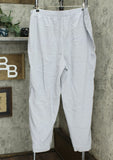 Cuddl Duds Stretch Woven Lounge Pants with Tuxedo Stripe Cloud Grey XL