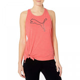 Puma Women's Racerback Slub Knit Tie Front Logo Tank Top