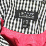 Dennis Basso Water Resistant Embellished Gingham Anorak Black/ White XXS