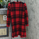 Denim & Co. Women's Studio Plaid Jacquard Open-Front Cardigan Sweater