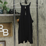 Bar III Women's Mixed Media Tie Front Keyhole Top