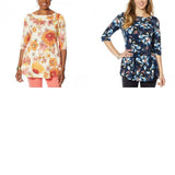 DG2 by Diane Gilman Women's Plus Size Printed Swing Top