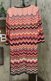 Colleen Lopez Women's Chevron Duster Cardigan Coral Multi Medium