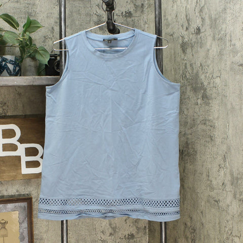 DG2 by Diane Gilman Women's Crochet Tank Top Chambray Large