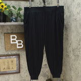 AnyBody Women's Cozy Knit Ribbed Jogger Pants Black XL