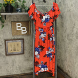 Du Jour Women's Off the Shoulder Floral Knit Midi Dress