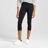 Xhilaration Women's Solid Jersey Capri Leggings Black XL