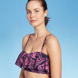 Kona Sol Women's Long Line Flounce Bikini Top