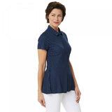 Isaac Mizrahi Live! Women's Polka Dot Button Front Knit Peplum Top