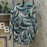 JM Collection Women's Zip Neck Textured Tunic Top