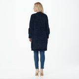 G.I.L.I. Women's Open Front Chenille Cardigan Sweater with Fringe