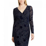 Lauren Ralph Lauren Women's Flocked Floral Velvet Dress