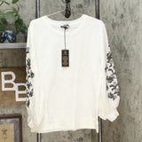 DG2 by Diane Gilman Women's Sequin Embellished Lantern Sleeve Sweatshirt