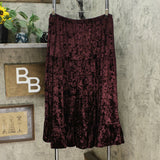 Linea by Louis Dell'Olio Plus Size Crushed Velvet Pull On Maxi Skirt