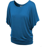 Lock & Love Women's Batwing Stretch Tunic Top Blue XXL