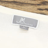 JM Collection Women's Studded-Cuff Sweater Eggshell Large