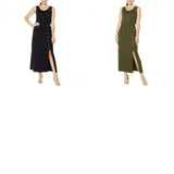 Nina Leonard Women's Plus Size Elastic Waist Sleeveless Maxi Dress