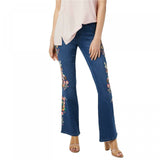 Laurie Felt Plus Size Silky Denim Embroidered Boot-Cut Jeans
