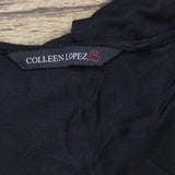Colleen Lopez Womens Mixed Media Tank Top. 698386 Black 2X