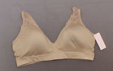 Nearly Nude Women's Plus Size Seamless Wirefree Bra With Lace Trim